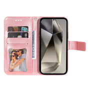 For Samsung Galaxy S25 Ultra 5G Seven-petal Flowers Embossing Leather Phone Case(Rose Gold)