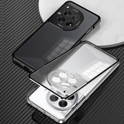 For OnePlus 13 Snap Buckle Single-sided Metal Frame Frosted Phone Case(Dark Green)