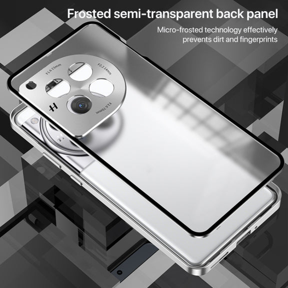 For OnePlus Ace 3 Pro Snap Buckle Single-sided Metal Frame Frosted Phone Case(Space Black)