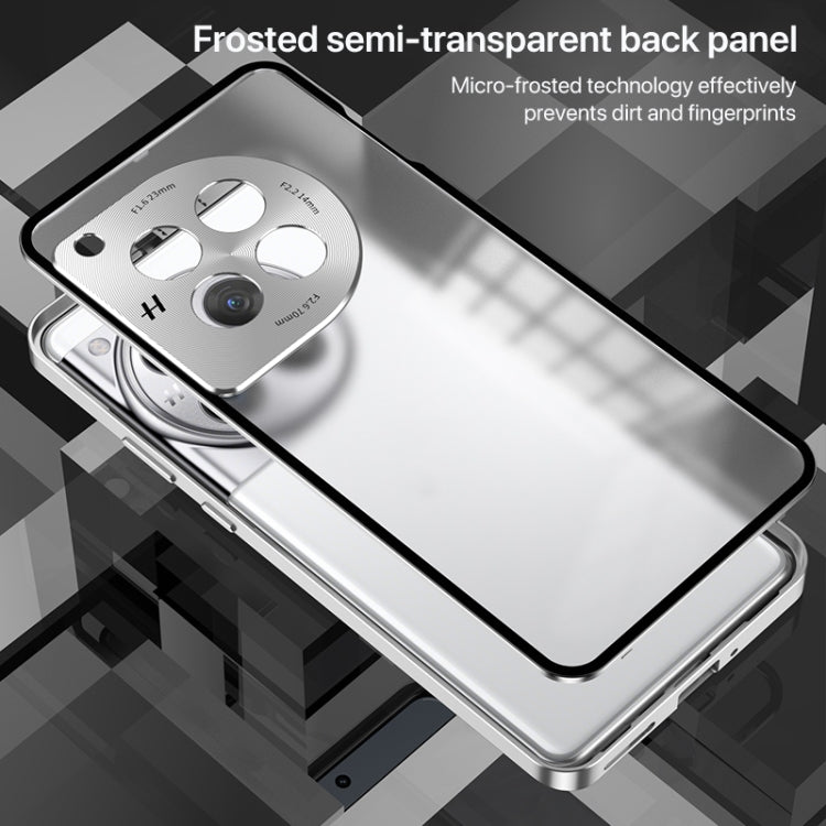 For OnePlus Ace 3 Pro Snap Buckle Single-sided Metal Frame Frosted Phone Case(Dark Green)