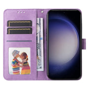 For Samsung Galaxy S25 5G Embossed Sunflower Leather Phone Case(Purple)