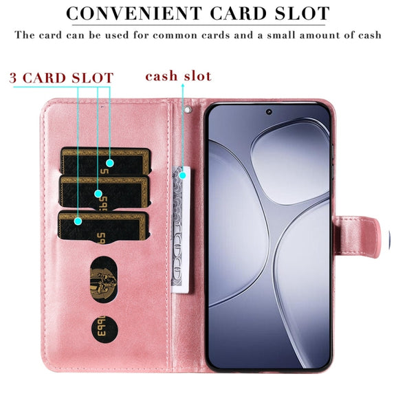 For Redmi K70 Ultra Fashion Calf Texture Zipper Leather Phone Case(Rose Gold)