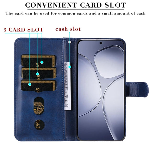 For Redmi K70 Ultra Fashion Calf Texture Zipper Leather Phone Case(Blue)