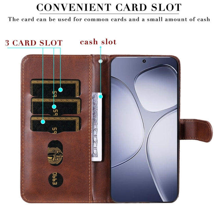For Redmi K70 Ultra Fashion Calf Texture Zipper Leather Phone Case(Brown)