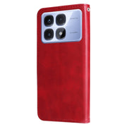 For Redmi K70 Ultra Fashion Calf Texture Zipper Leather Phone Case(Red)