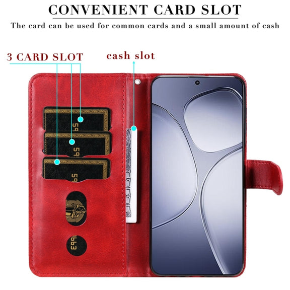 For Redmi K70 Ultra Fashion Calf Texture Zipper Leather Phone Case(Red)