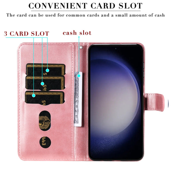 For Samsung Galaxy S25 5G Fashion Calf Texture Zipper Leather Phone Case(Rose Gold)