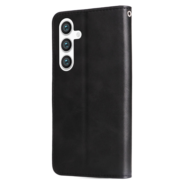 For Samsung Galaxy S25 5G Fashion Calf Texture Zipper Leather Phone Case(Black)