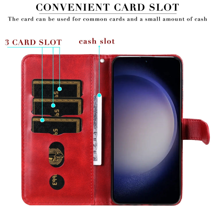 For Samsung Galaxy S25 5G Fashion Calf Texture Zipper Leather Phone Case(Red) - Galaxy S25 5G Cases by PMC Jewellery | Online Shopping South Africa | PMC Jewellery | Buy Now Pay Later Mobicred