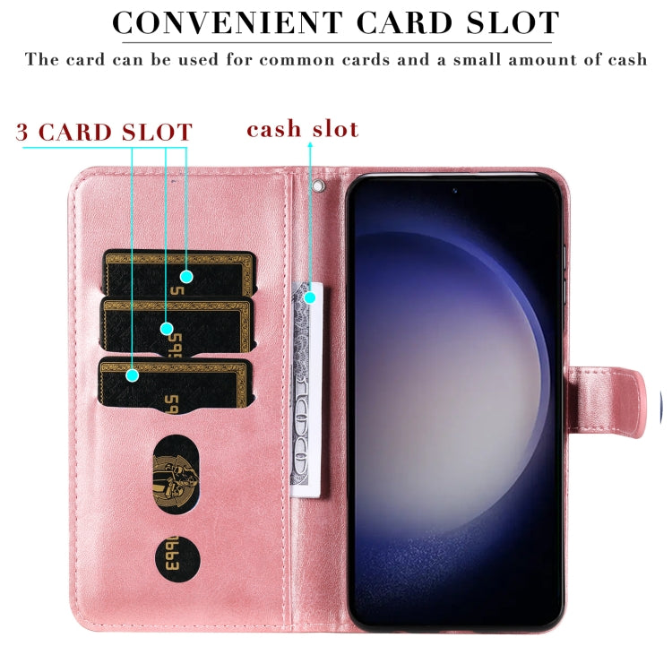 For Samsung Galaxy S25+ 5G Fashion Calf Texture Zipper Leather Phone Case(Rose Gold)