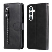 For Samsung Galaxy S25+ 5G Fashion Calf Texture Zipper Leather Phone Case(Black)