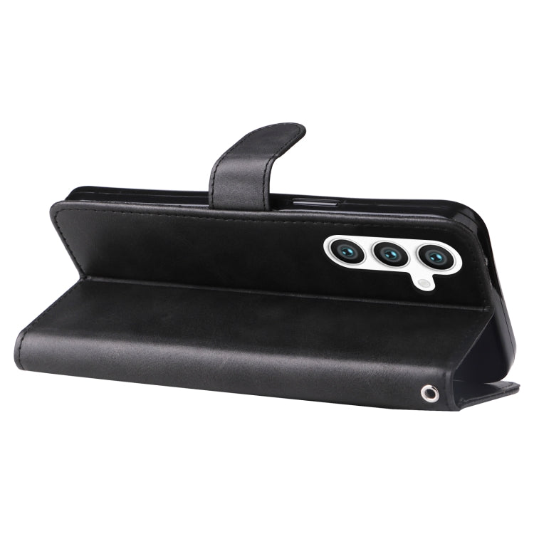 For Samsung Galaxy S25+ 5G Fashion Calf Texture Zipper Leather Phone Case(Black) - Galaxy S25+ 5G Cases by PMC Jewellery | Online Shopping South Africa | PMC Jewellery | Buy Now Pay Later Mobicred