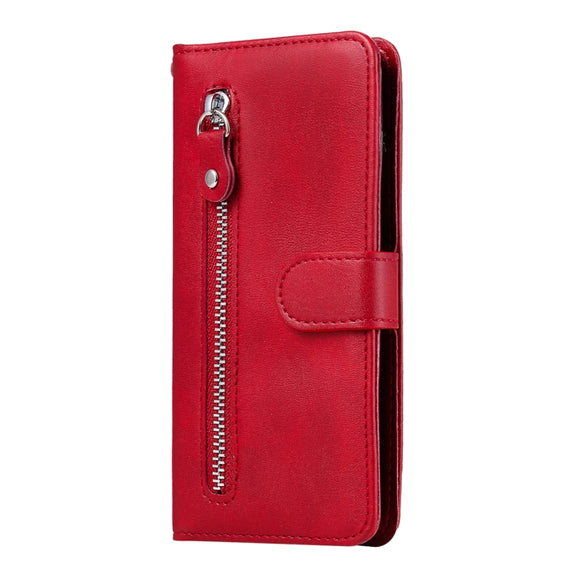 For Samsung Galaxy S25+ 5G Fashion Calf Texture Zipper Leather Phone Case(Red)