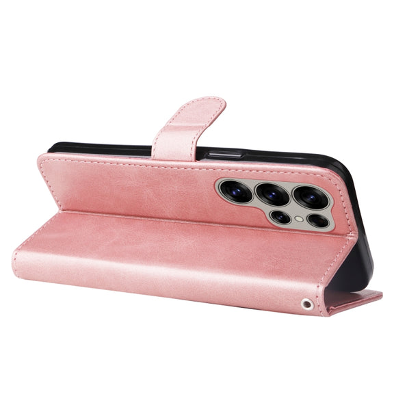 For Samsung Galaxy S25 Ultra 5G Fashion Calf Texture Zipper Leather Phone Case(Rose Gold)