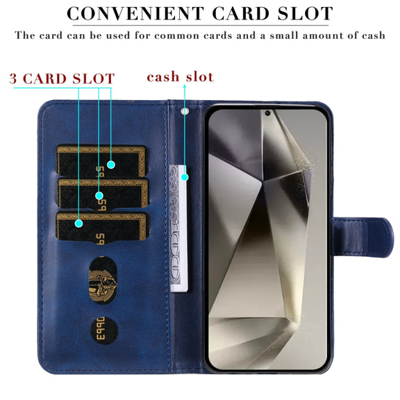 For Samsung Galaxy S25 Ultra 5G Fashion Calf Texture Zipper Leather Phone Case(Blue)