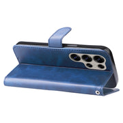 For Samsung Galaxy S25 Ultra 5G Fashion Calf Texture Zipper Leather Phone Case(Blue)