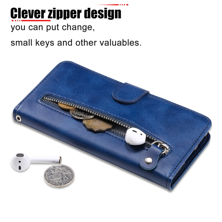 For Samsung Galaxy S25 Ultra 5G Fashion Calf Texture Zipper Leather Phone Case(Blue)