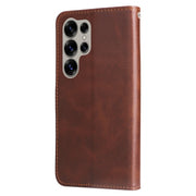For Samsung Galaxy S25 Ultra 5G Fashion Calf Texture Zipper Leather Phone Case(Brown)