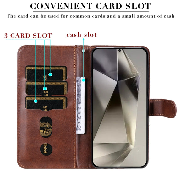 For Samsung Galaxy S25 Ultra 5G Fashion Calf Texture Zipper Leather Phone Case(Brown)