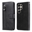 For Samsung Galaxy S25 Ultra 5G Fashion Calf Texture Zipper Leather Phone Case(Black) - Galaxy S25 Ultra 5G Cases by PMC Jewellery | Online Shopping South Africa | PMC Jewellery | Buy Now Pay Later Mobicred