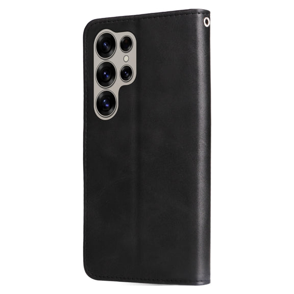 For Samsung Galaxy S25 Ultra 5G Fashion Calf Texture Zipper Leather Phone Case(Black)