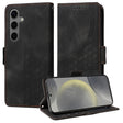 For Samsung Galaxy S25 5G Embossed Rhombus Starry Leather Phone Case(Black) - Galaxy S25 5G Cases by PMC TechLife | Online Shopping South Africa | PMC TechLife | Buy Now Pay Later Mobicred