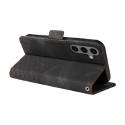 For Samsung Galaxy S25 5G Embossed Rhombus Starry Leather Phone Case(Black)