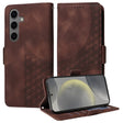 For Samsung Galaxy S25 5G Embossed Rhombus Starry Leather Phone Case(Brown) - Galaxy S25 5G Cases by PMC TechLife | Online Shopping South Africa | PMC TechLife | Buy Now Pay Later Mobicred