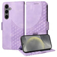 For Samsung Galaxy S25 5G Embossed Rhombus Starry Leather Phone Case(Purple) - Galaxy S25 5G Cases by PMC TechLife | Online Shopping South Africa | PMC TechLife | Buy Now Pay Later Mobicred