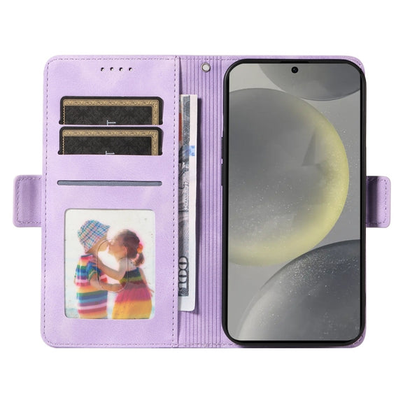 For Samsung Galaxy S25 5G Embossed Rhombus Starry Leather Phone Case(Purple)