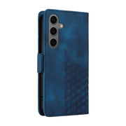 For Samsung Galaxy S25+ 5G Embossed Rhombus Starry Leather Phone Case(Blue)