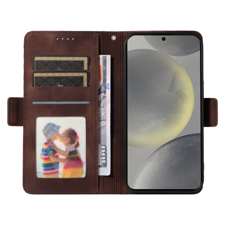 For Samsung Galaxy S25+ 5G Embossed Rhombus Starry Leather Phone Case(Brown) - Galaxy S25+ 5G Cases by PMC TechLife | Online Shopping South Africa | PMC TechLife | Buy Now Pay Later Mobicred