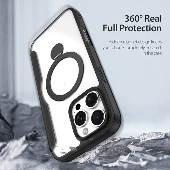 For iPhone 16 Pro Max DUX DUCIS Skin X Pro Series MagSafe Ring Holder Leather Phone Case(Black)