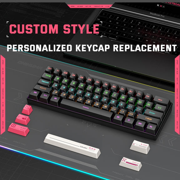 ONIKUMA G55 61 Keys RGB Colorful Lighting Wired Gaming Mechanical Keyboard(Black)