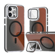 For iPhone 16 Pro MagSafe Gradient Color Lens Film Phone Case with Lens Fold Holder(Black) - free shipping - PMC TechLife - Order now!
