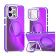 For iPhone 16 Pro Max MagSafe Gradient Color Lens Film Phone Case with Lens Fold Holder(Purple) - iPhone 16 Pro Max Cases by PMC TechLife | Online Shopping South Africa | PMC TechLife | Buy Now Pay Later Mobicred