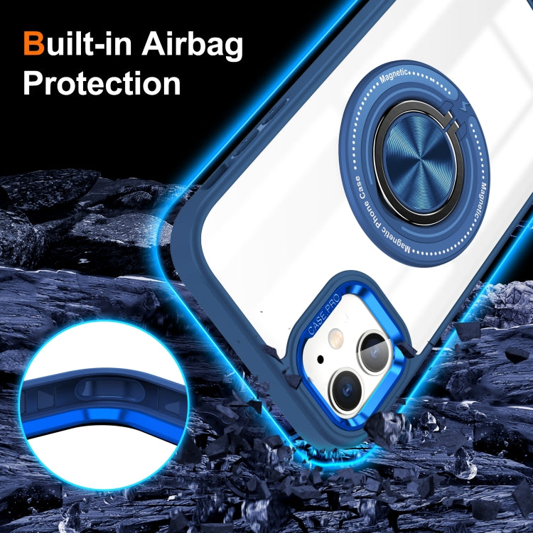 For iPhone 16 Plus Magnetic Rotating Ring Holder Phone Case(Dark Blue) - free shipping - PMC TechLife - Order now!