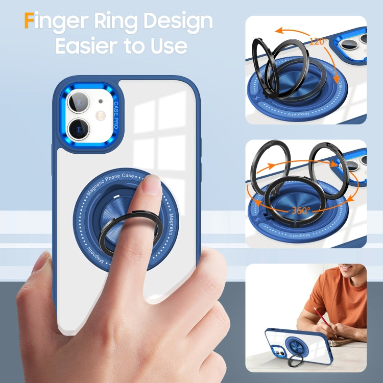 For iPhone 16 Plus Magnetic Rotating Ring Holder Phone Case(Dark Blue) - free shipping - PMC TechLife - Order now!