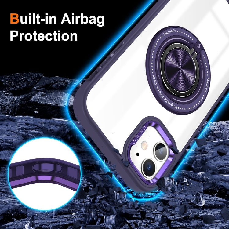 For iPhone 16 Magnetic Rotating Ring Holder Phone Case(Dark Purple) - iPhone 16 Cases by PMC TechLife | Online Shopping South Africa | PMC TechLife | Buy Now Pay Later Mobicred