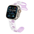 For Apple Watch Ultra 49mm Two-color Rose Engraved Silicone Watch Band(White Purple) - free shipping - PMc TechLife - Order now!