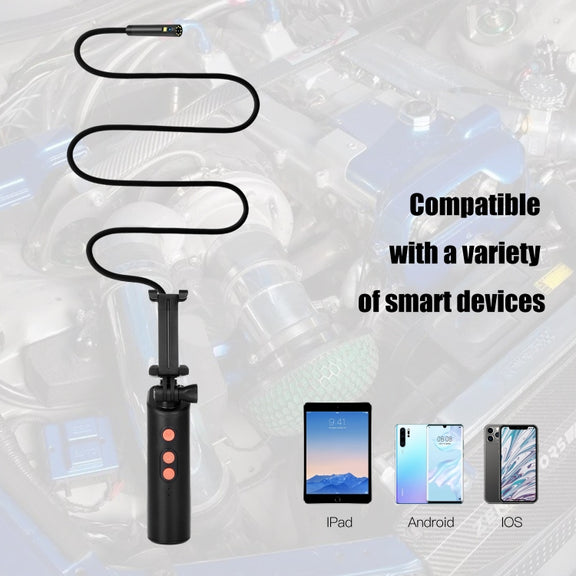 F280 1080P IP68 Water-resistant Dual Camera WiFi Digital Endoscope, Length:1m Snake Tube(Black)