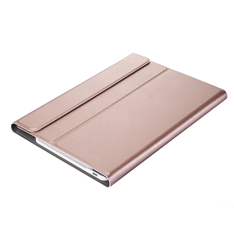 A500 For Samsung Galaxy Tab A7 T500/T505 10.4 inch 2020 Detachable Bluetooth Keyboard Ultrathin Horizontal Flip Leather Tablet Case with Holder & Elastic Band(Rose Gold)