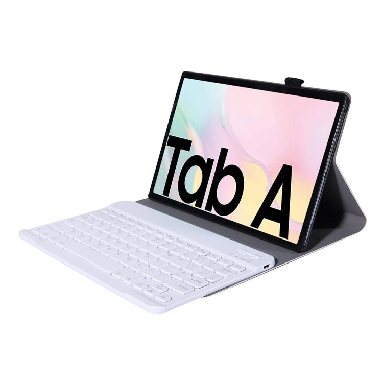 A500 For Samsung Galaxy Tab A7 T500/T505 10.4 inch 2020 Detachable Bluetooth Keyboard Ultrathin Horizontal Flip Leather Tablet Case with Holder & Elastic Band(Rose Gold)