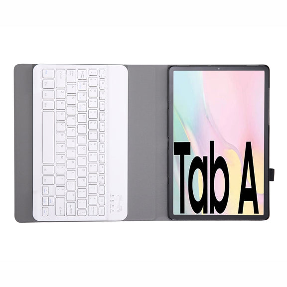 A500 For Samsung Galaxy Tab A7 T500/T505 10.4 inch 2020 Detachable Bluetooth Keyboard Ultrathin Horizontal Flip Leather Tablet Case with Holder & Elastic Band(Rose Gold)