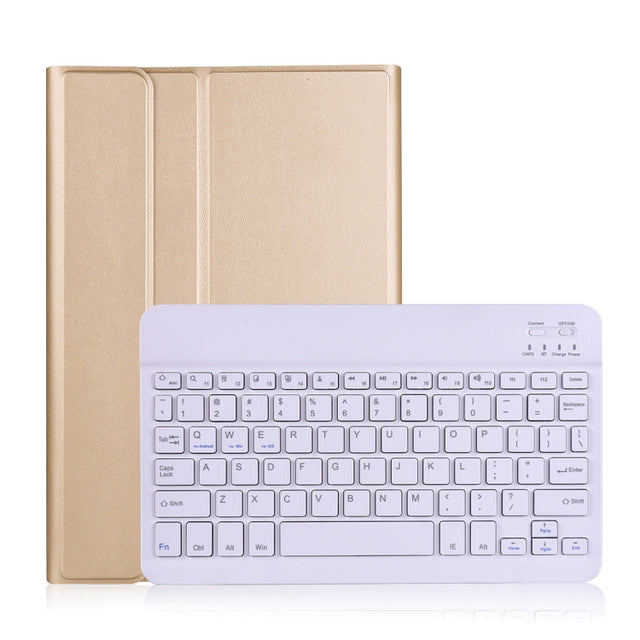 A500 For Samsung Galaxy Tab A7 T500/T505 10.4 inch 2020 Detachable Bluetooth Keyboard Ultrathin Horizontal Flip Leather Tablet Case with Holder & Elastic Band(Gold)