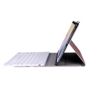 A870 For Samsung Galaxy Tab S7 T870/T875 11 inch Detachable Bluetooth Keyboard Ultrathin Horizontal Flip Leather Tablet Case with Holder & Elastic Band(Rose Gold)