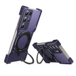 For Samsung Galaxy S24 Ultra 5G Mechanical Arm Borderless MagSafe Holder Metal Phone Case(Purple Silver) - Galaxy S24 Ultra 5G Cases by PMC Jewellery | Online Shopping South Africa | PMC Jewellery | Buy Now Pay Later Mobicred