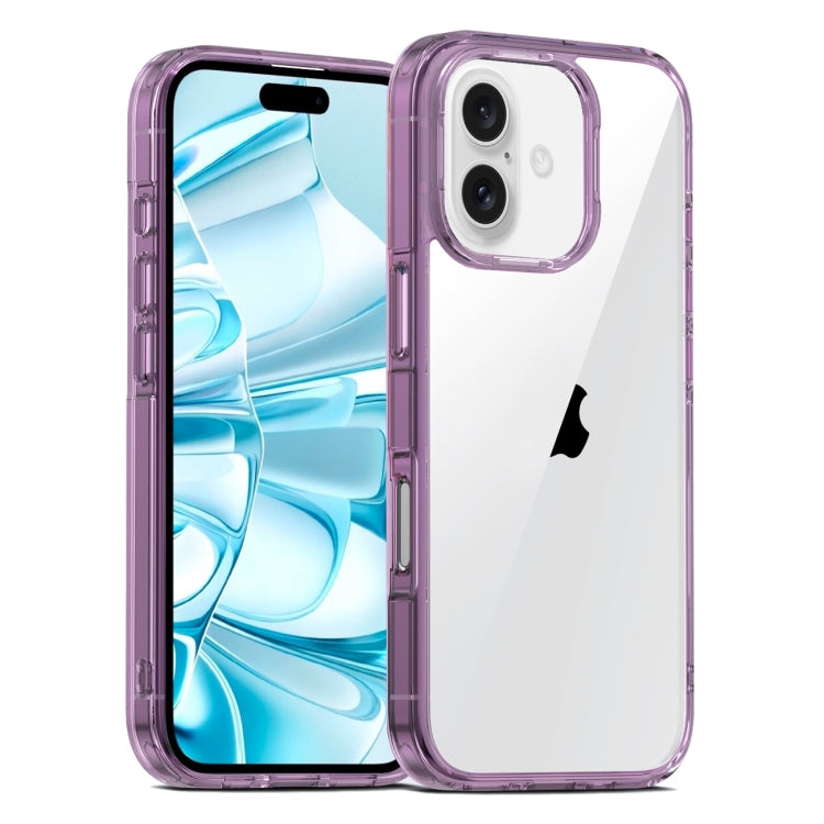 For iPhone 16 Plus PC Hybrid TPU Full Coverage Shockproof Phone Case(Transparent Purple) - iPhone 16 Plus Cases by PMC TechLife | Online Shopping South Africa | PMC TechLife | Buy Now Pay Later Mobicred