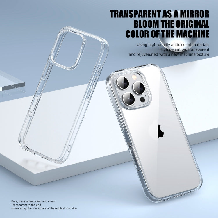For iPhone 16 Pro Max PC Hybrid TPU Full Coverage Shockproof Phone Case(Transparent)