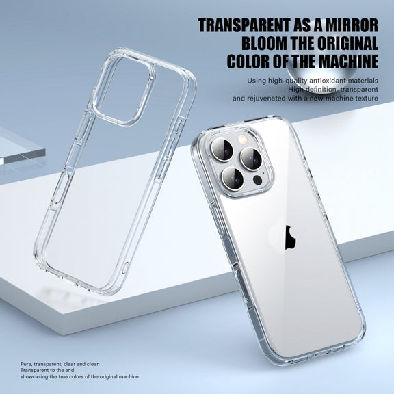 For iPhone 16 Plus PC Hybrid TPU Full Coverage Shockproof Phone Case(Transparent Purple)